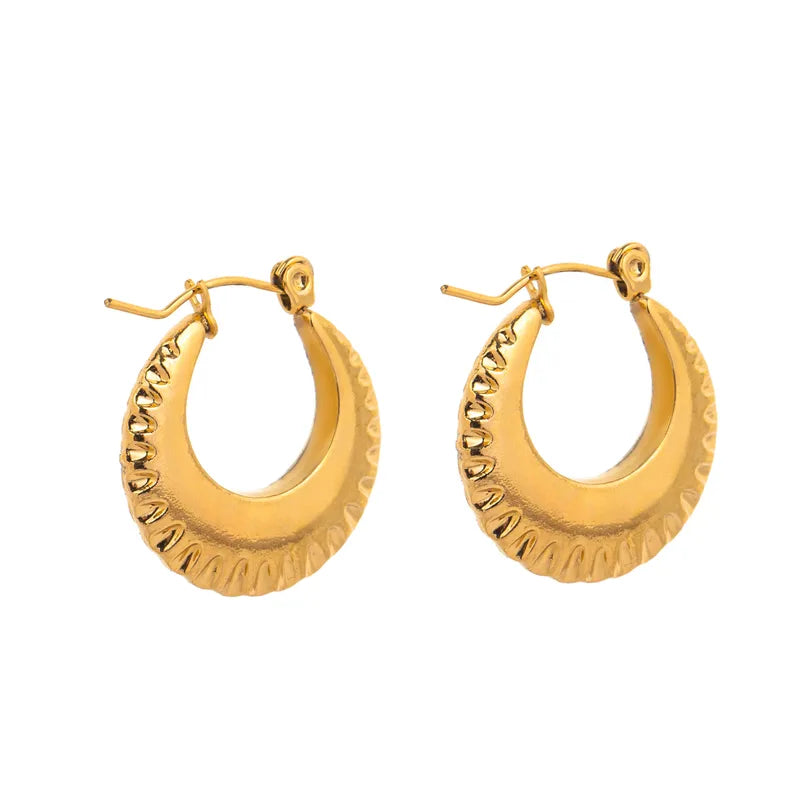 Party-wear round gold plated earrings