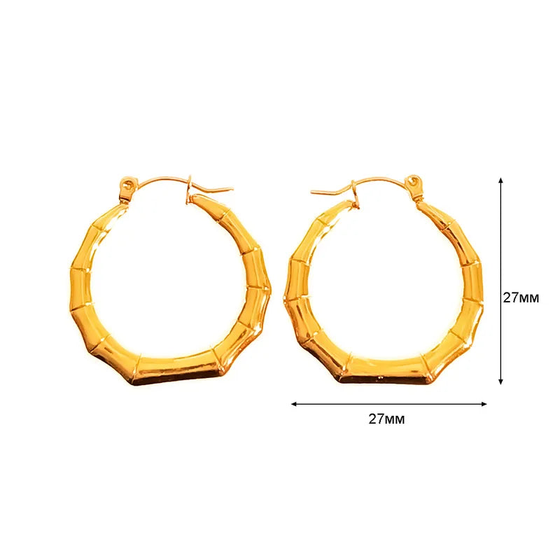 Luxurious bamboo gold plated earrings