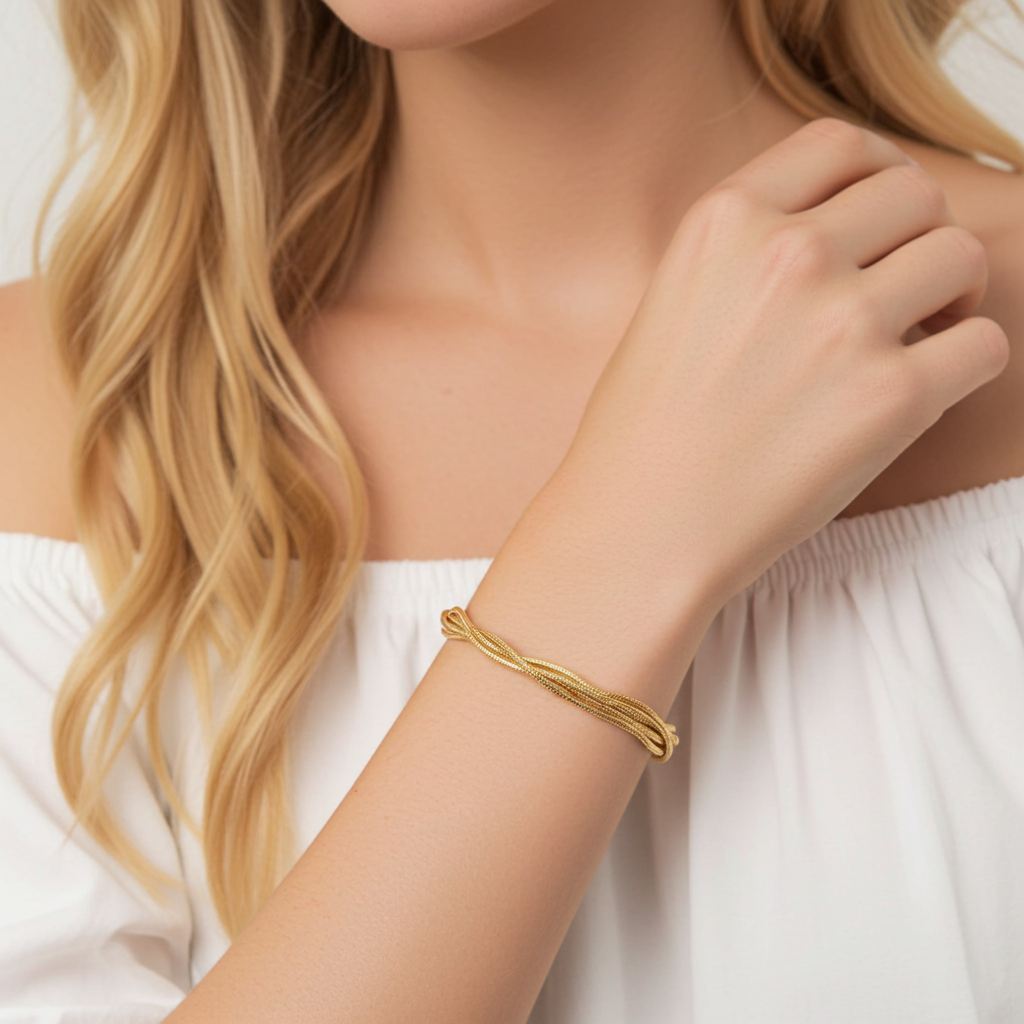 Multi snake bone luxe bracelet