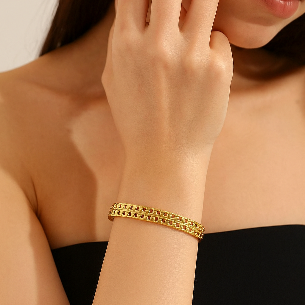 Fine-quality Elegant net anti tarnish adjustable bracelet