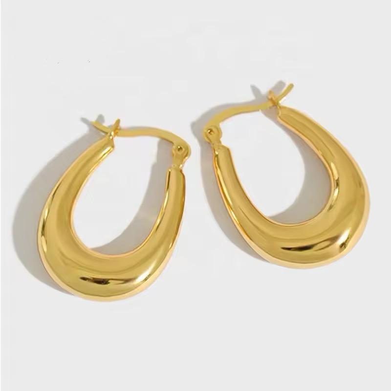 Lavish U-shaped stainless steel earrings