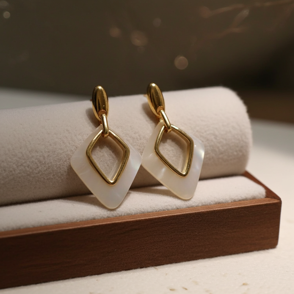 Elegant ivory prism hoops