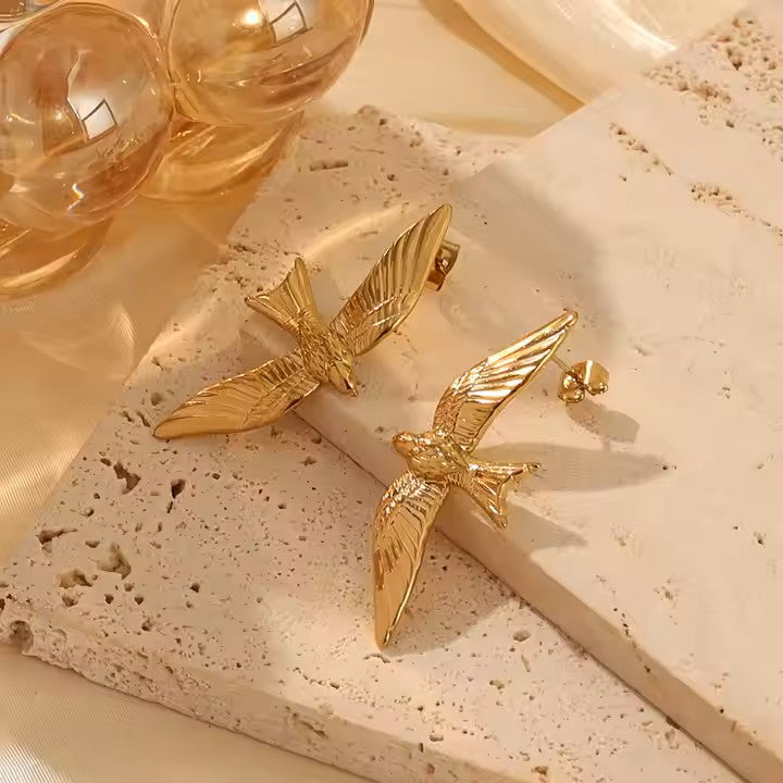 Luxurious free spirit bird earings