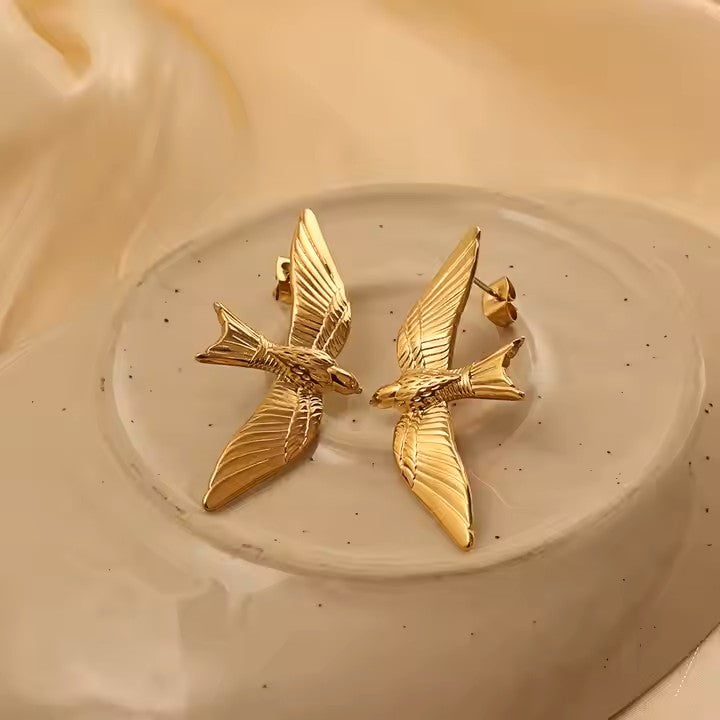 Luxurious free spirit bird earings