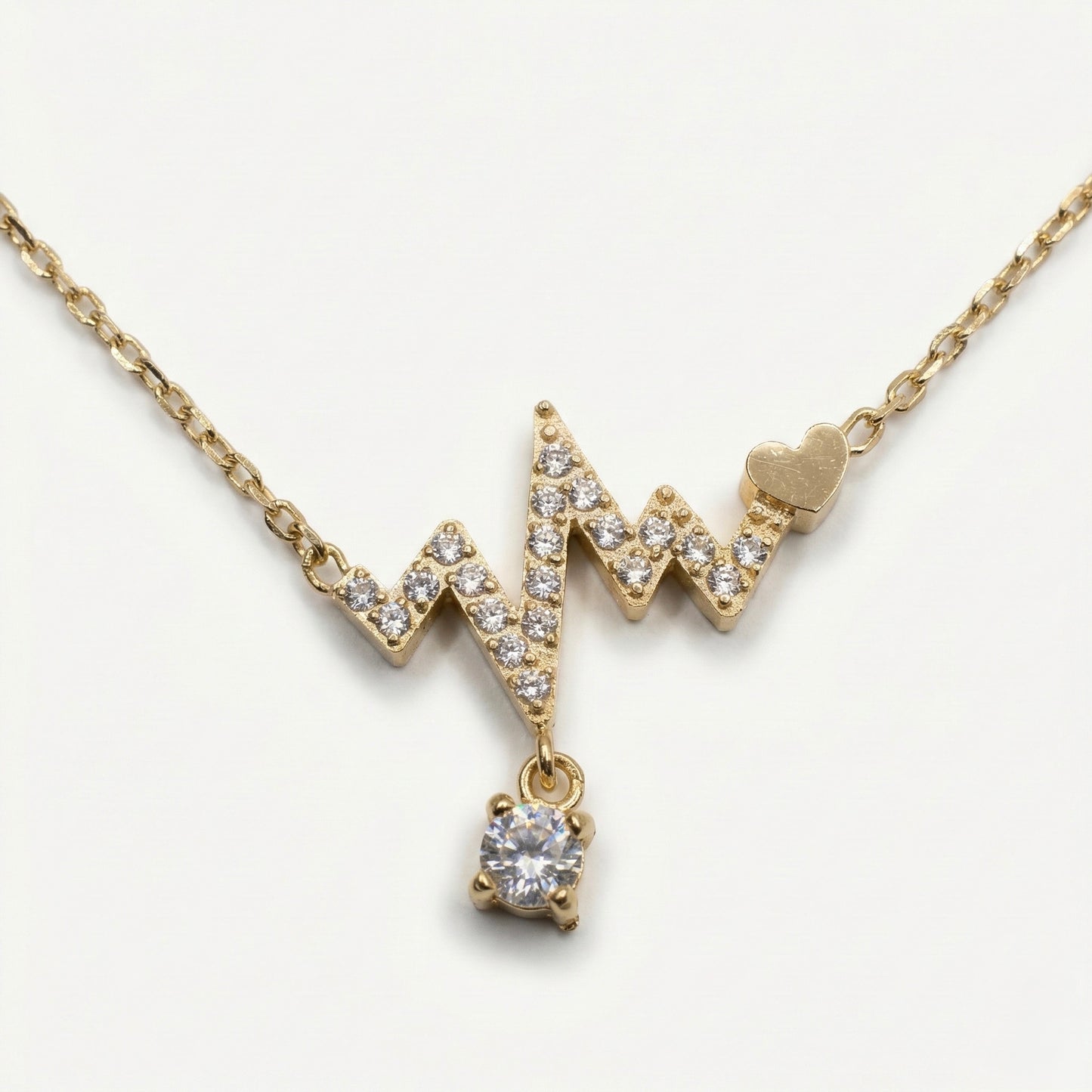 Heartbeat Love Pendant Necklace with Sparkling Stone | Myst Juels