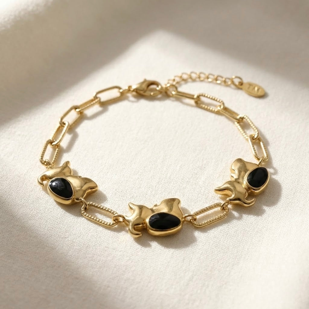Puppy Charm Gold Plated Bracelet – Cute Luxury Jewellery | Myst Juels