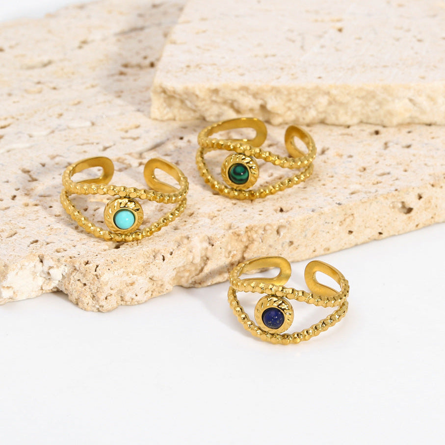 High-end Evil eye adjustable anti tarnish ring