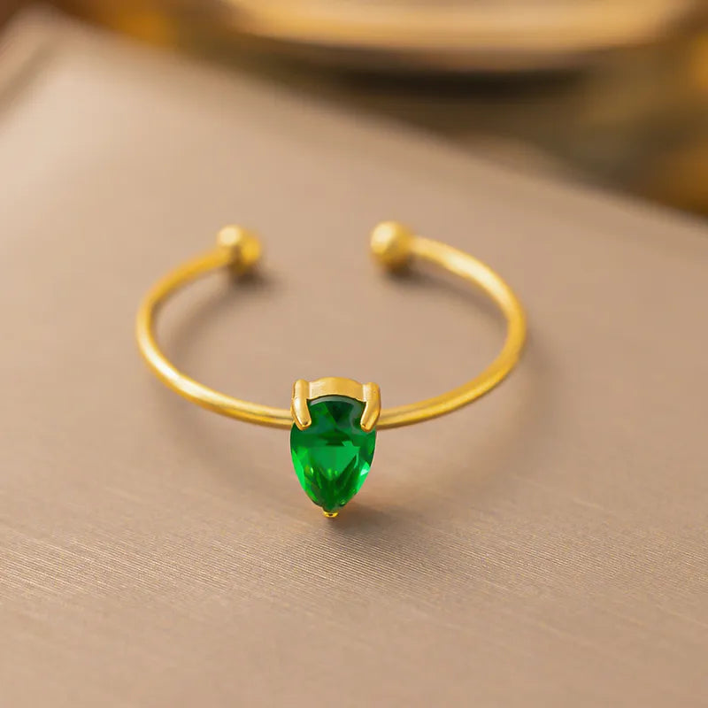 Basic date zircon anti tarnish gold plated ring