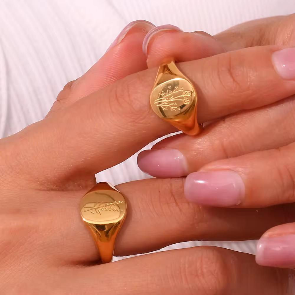 Luxe Signet ring pvd gold plated