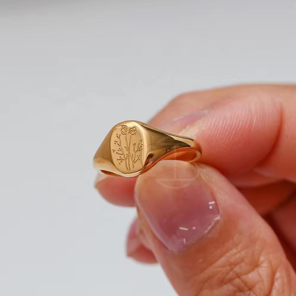 Luxe Signet ring pvd gold plated