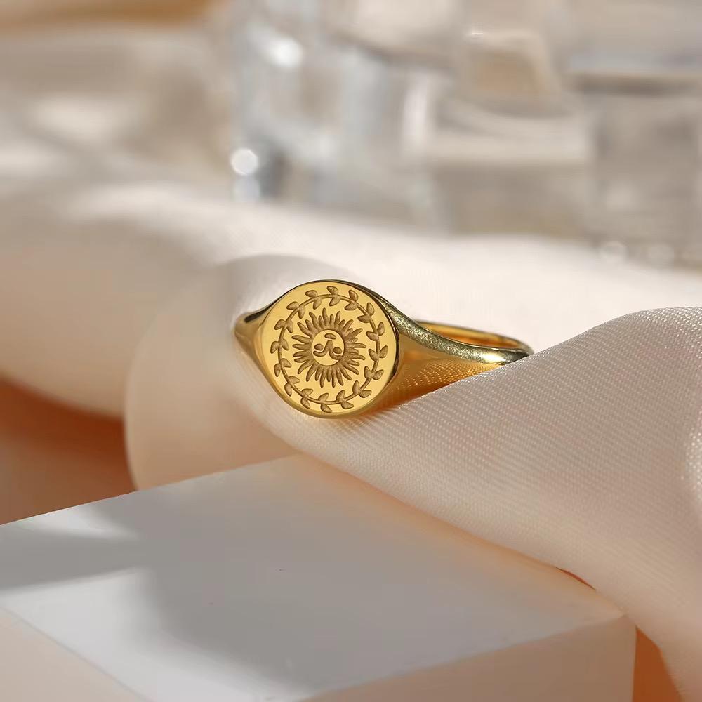 High quality sun signet ring