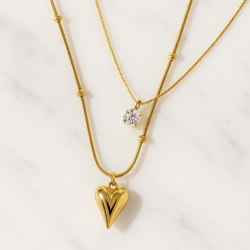 Premium stainless steel two necklace combo
