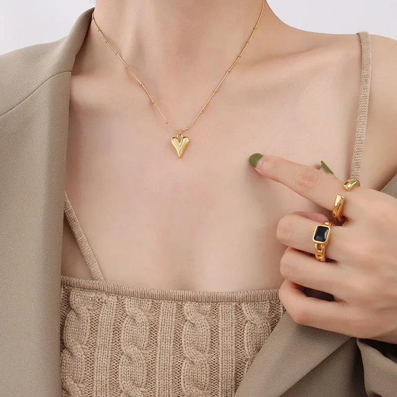 Premium Modern muse heart stainless steel necklace