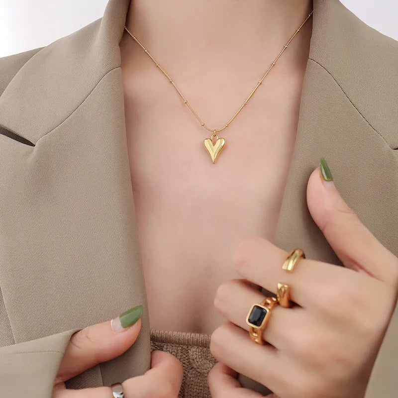 Premium Modern muse heart stainless steel necklace