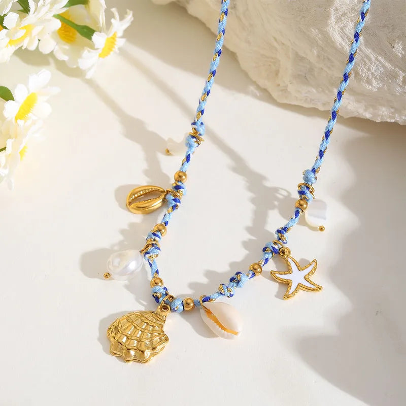 Premium beach layered gold plated necklace
