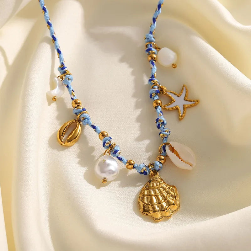 Premium beach layered gold plated necklace