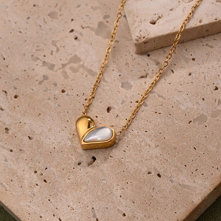 Luxe heart pendant chain necklace