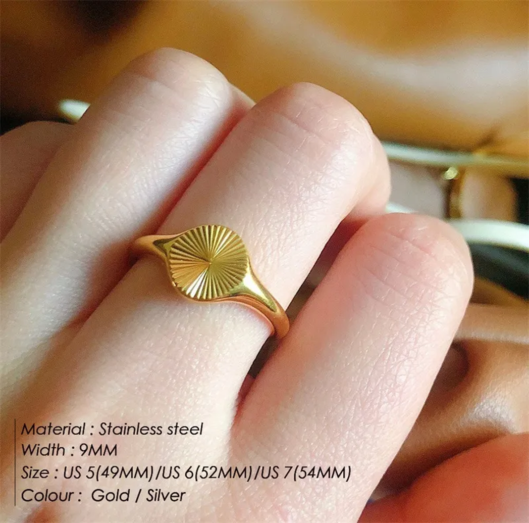 Positive gold plated ring