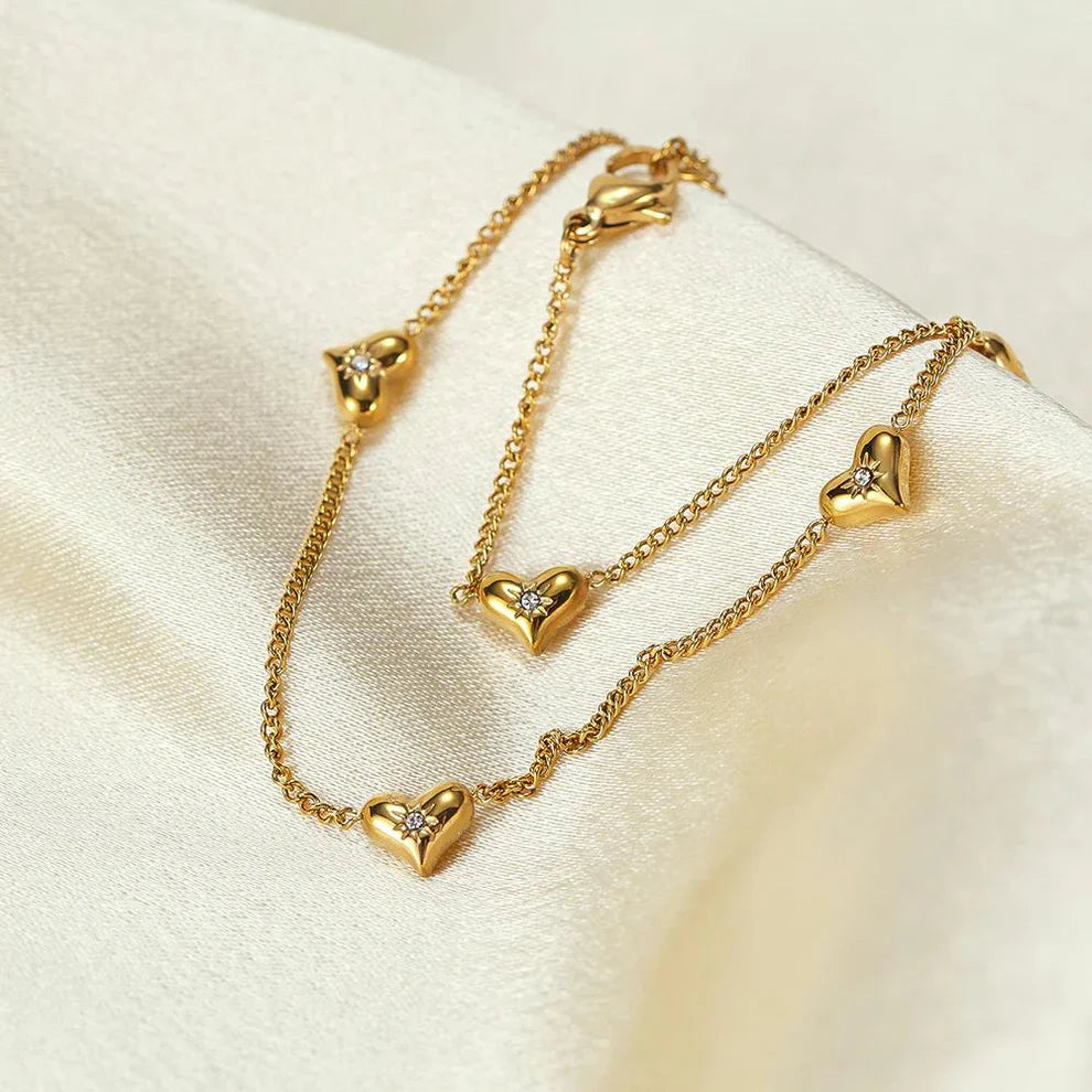 Premium Celestial heart chain pvd gold plated necklace
