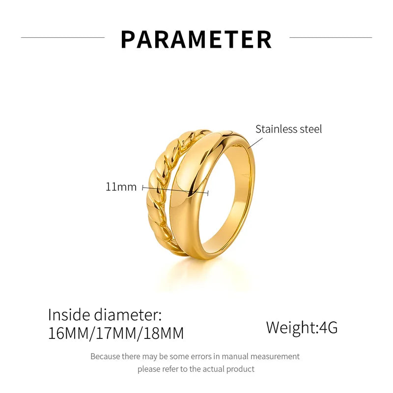 Dual layered stackable anti tarnish ring