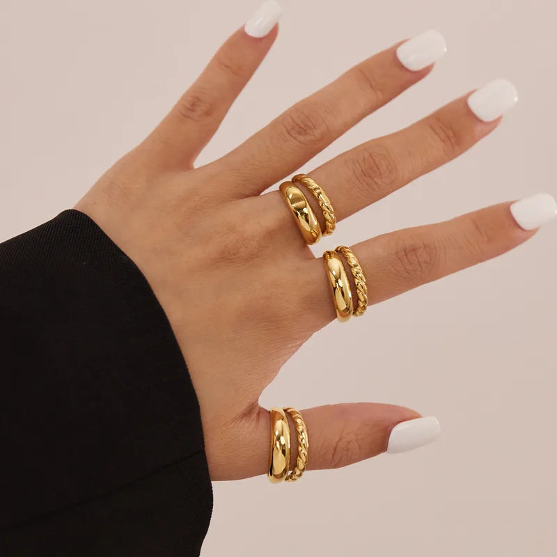 Premium Dual layered stackable anti tarnish ring