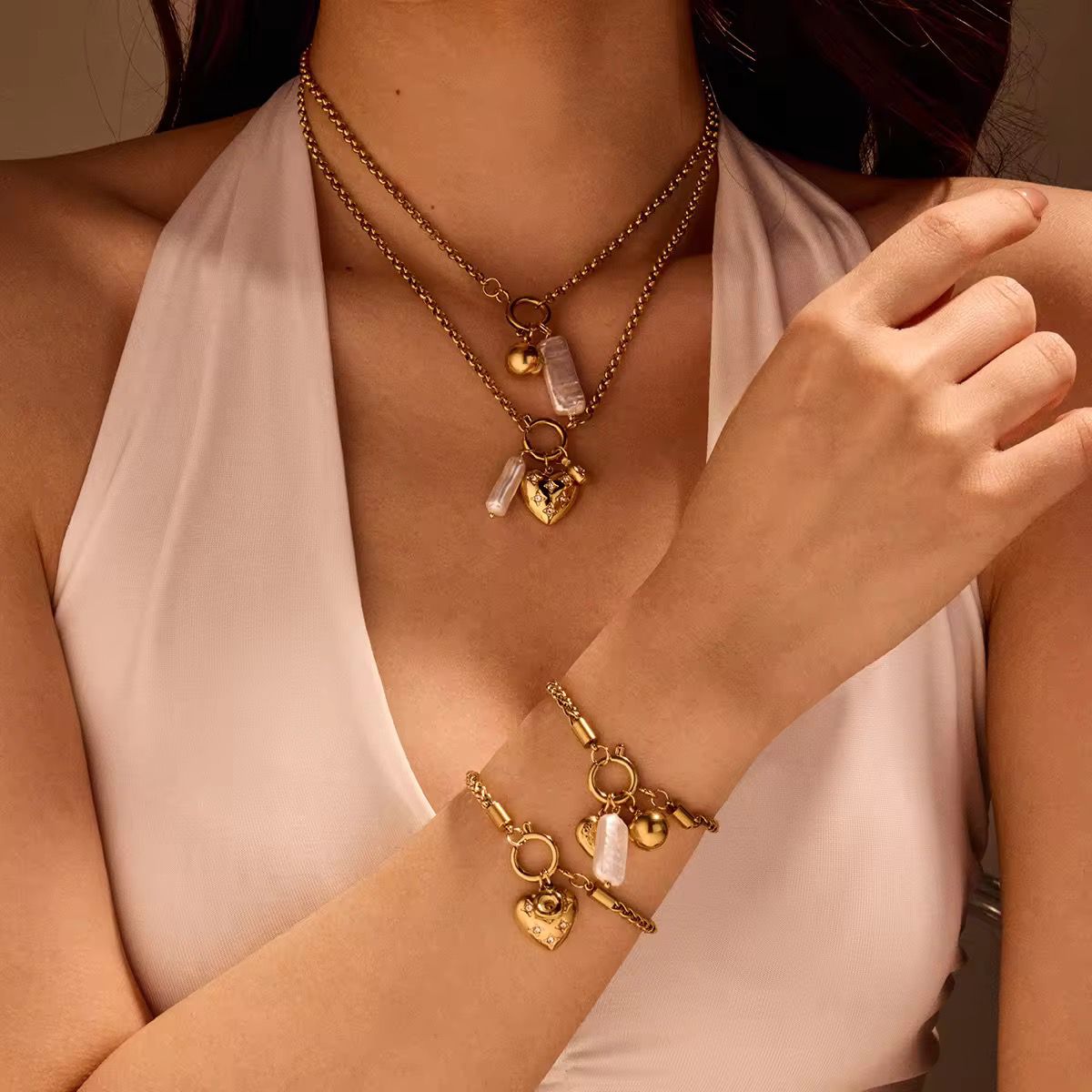 Auric golden heartbeat luxe bracelet