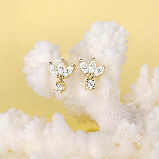 Luna crystal drop stud earings