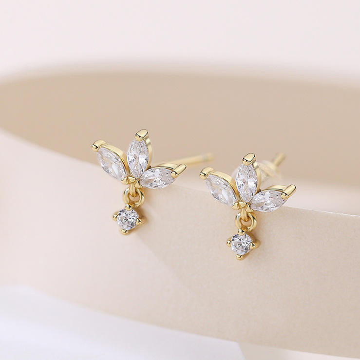 Luna crystal drop stud earings