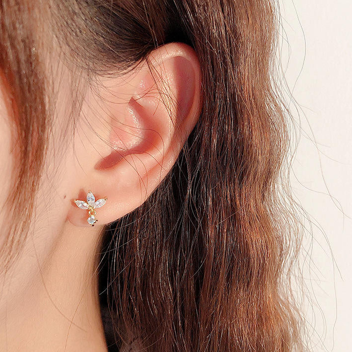 Luna crystal drop stud earings