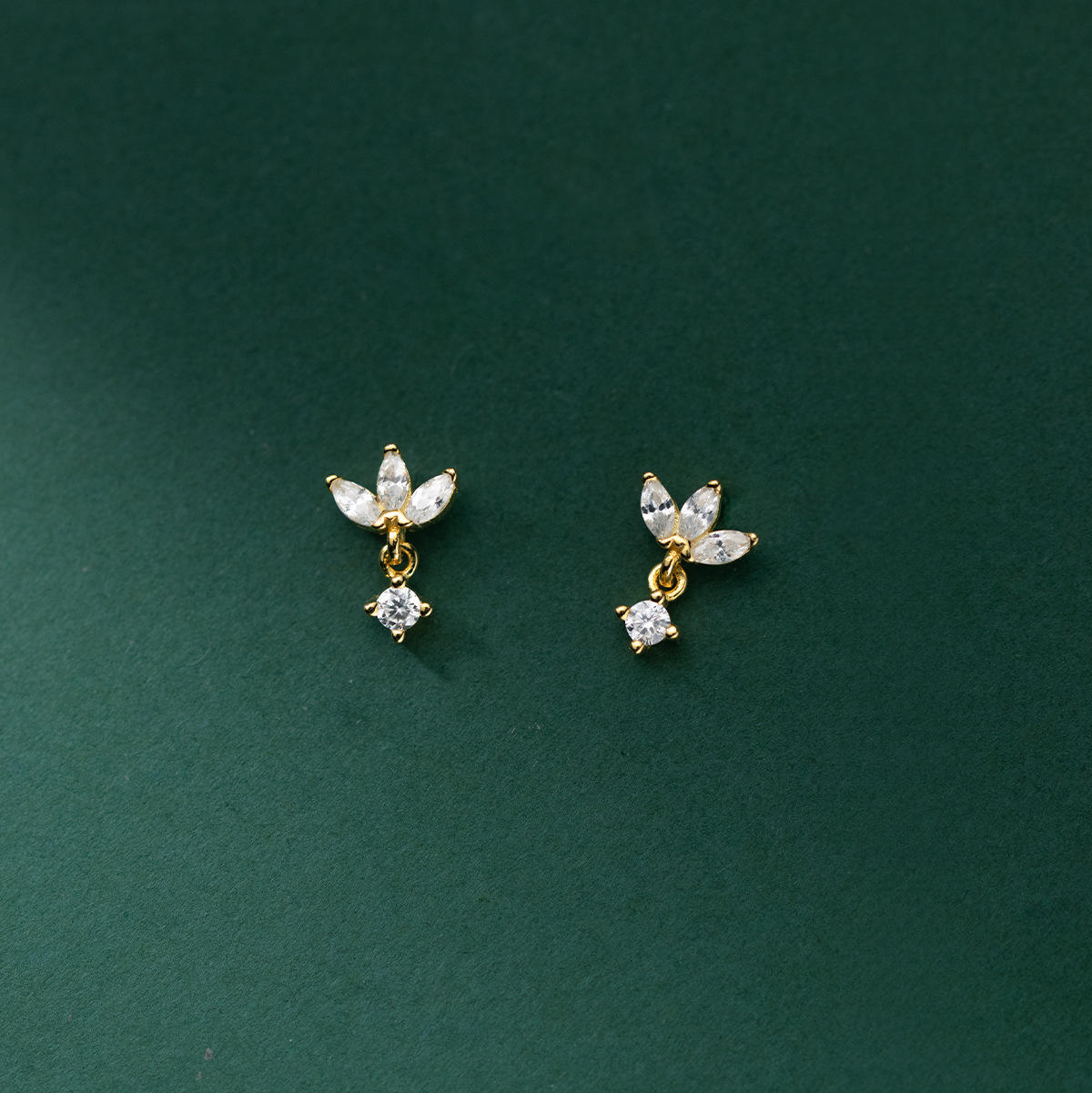 Luna crystal drop stud earings