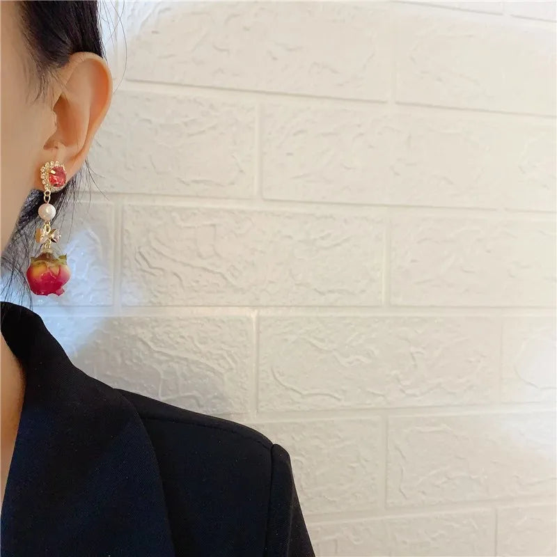 Luxurious Stylish tarnish Rose earings