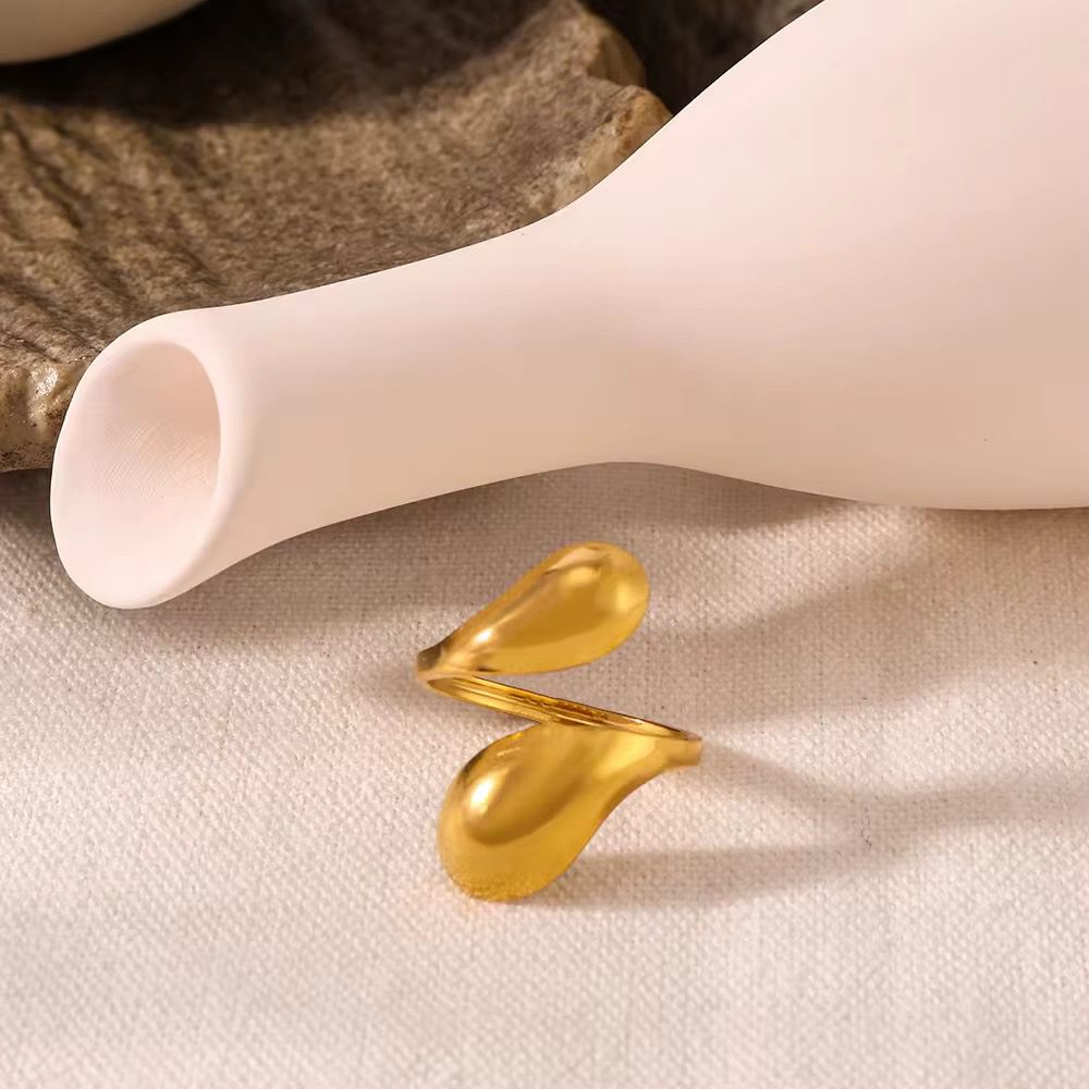 Elegant golden dew adjustable ring