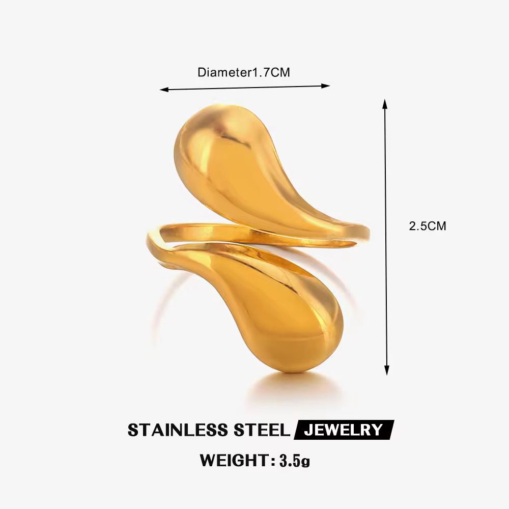 Elegant golden dew adjustable ring