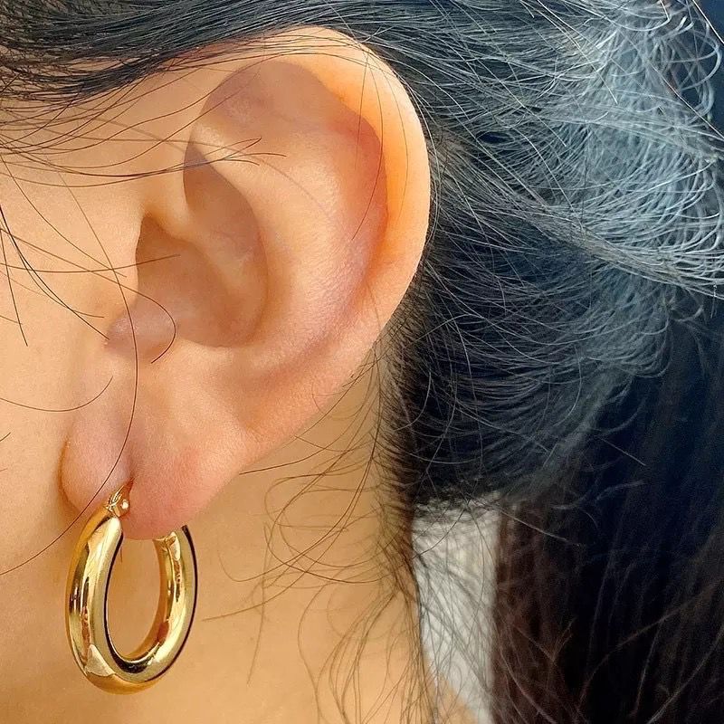 Golden round high end hoops