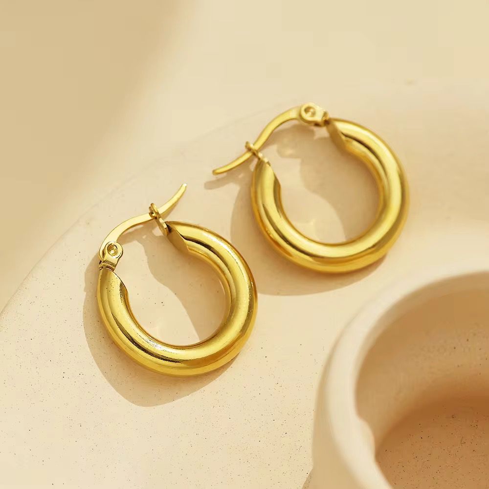 Golden round high end hoops