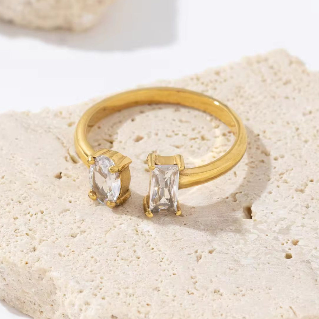 Minimal twin gem open ring