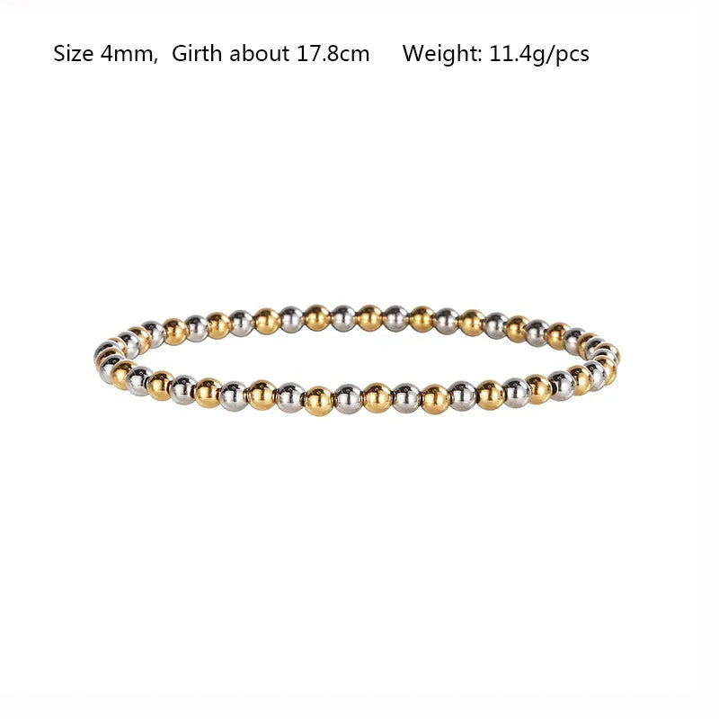 Beaded anti tarnish gold plated bracelets