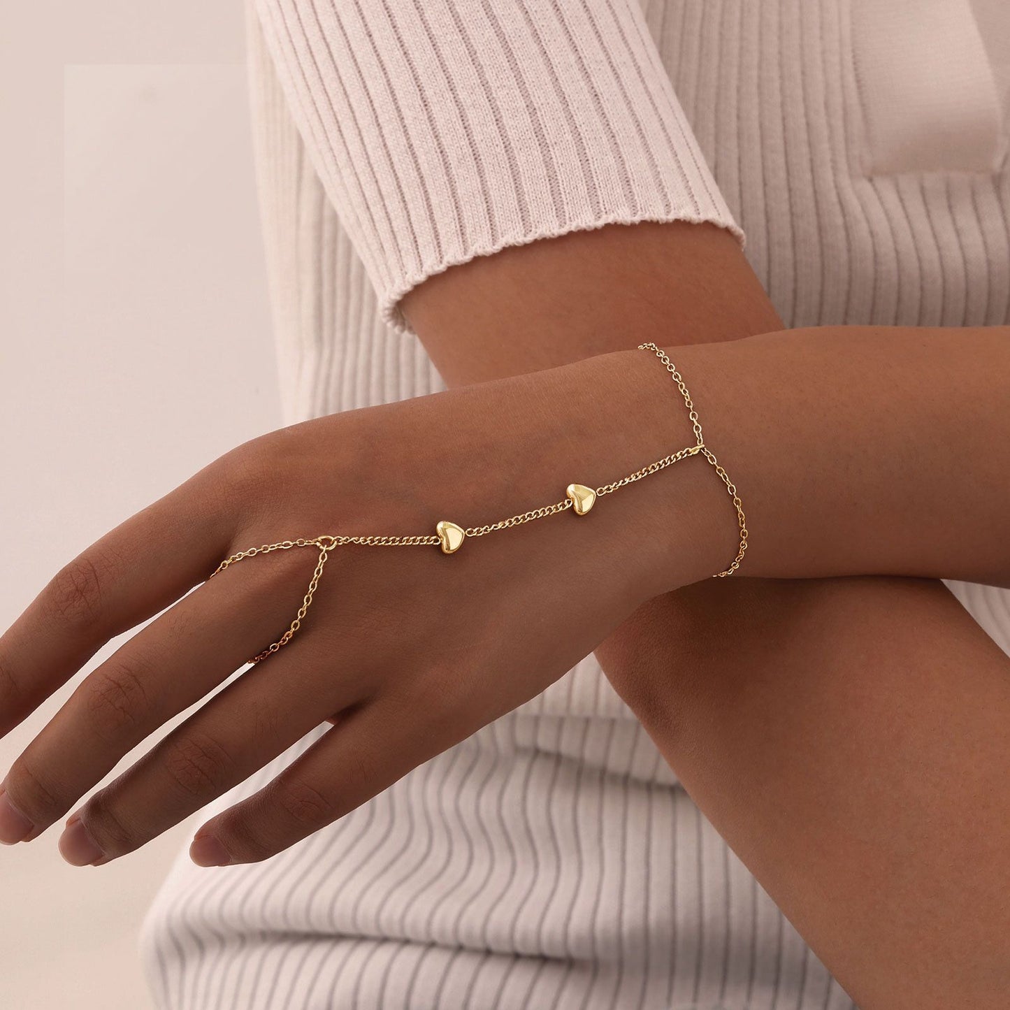 Premium heart chain link bracelet