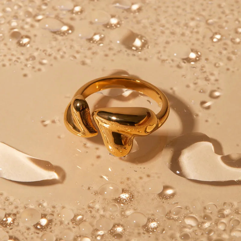 Luxurious tune flame heart hug ring