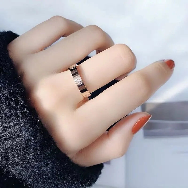 3 diamond love ring gold plated pvd