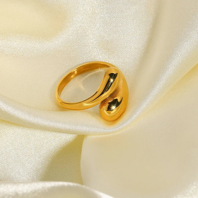 Adjustable pvd dual gold tone ring