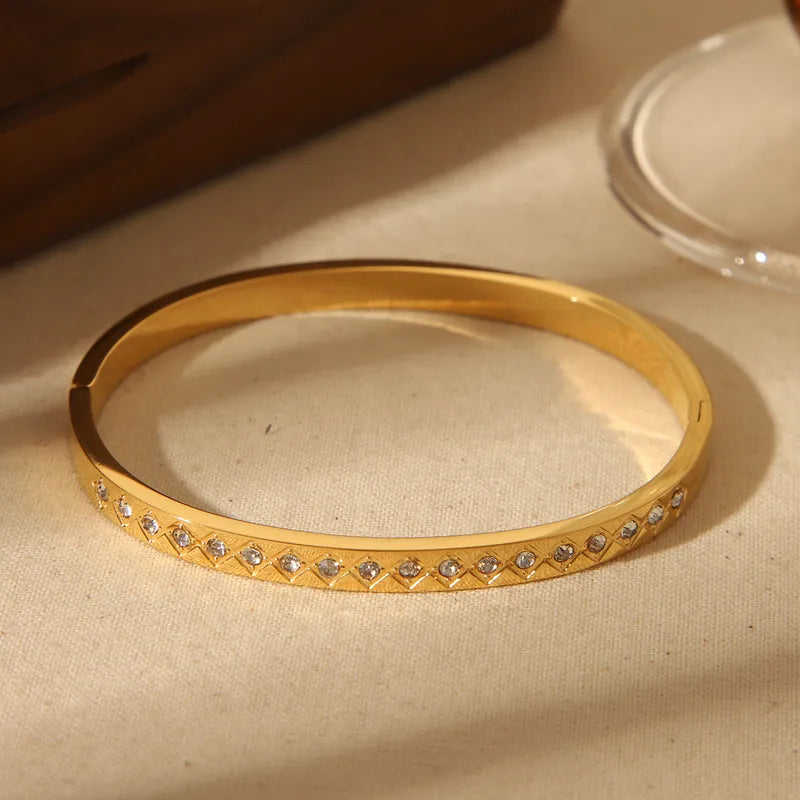 Daily wear zircon sparkled anti tarnish gold plated bracelet