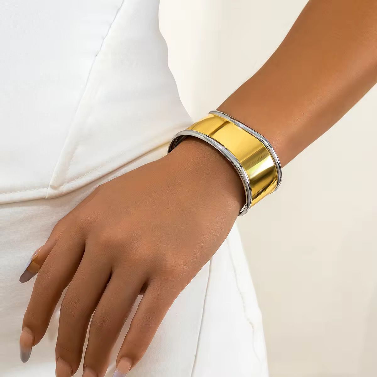 Bold refined fusion luxury cuff