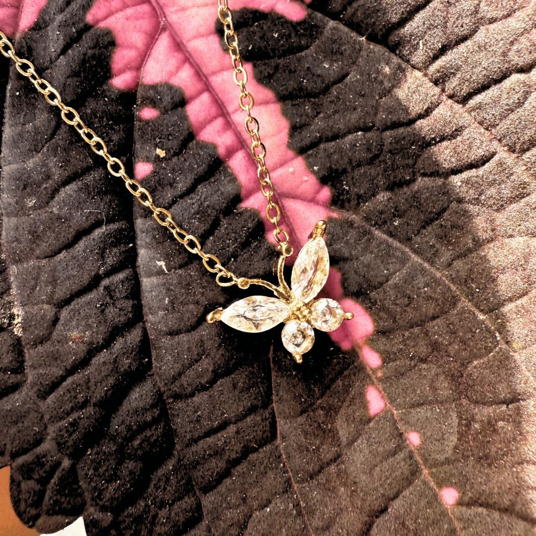 Crystal butterfly necklace