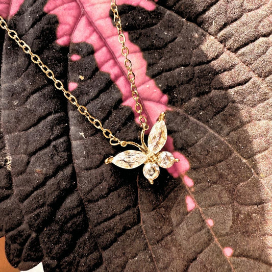 Crystal butterfly necklace
