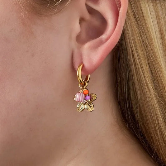 Premium multiple charms stainless steel earrings