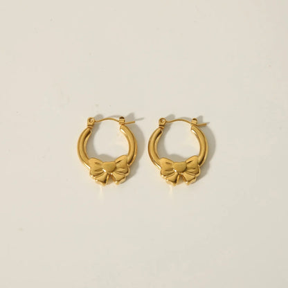 Classy Dainty Bow hoops