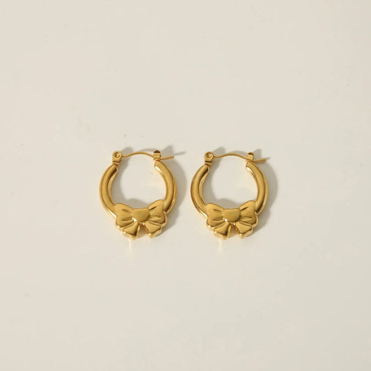 Classy Dainty Bow hoops