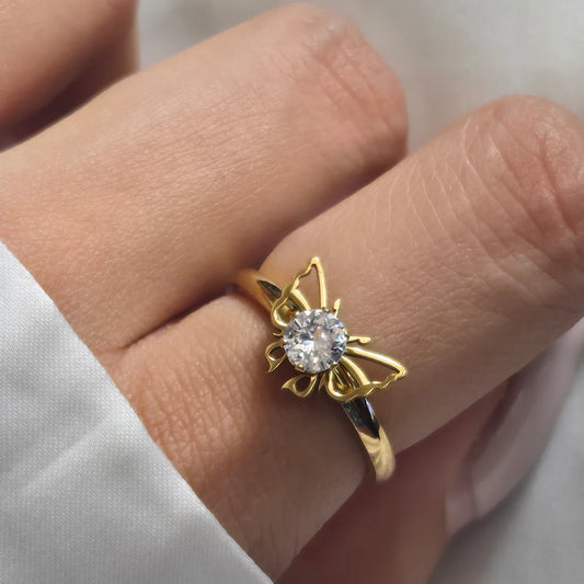 High-quality  Minimal zirconia butterfly ring