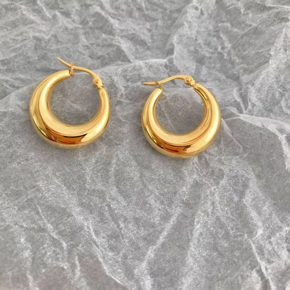 High-end Round basic anti tarnish hoops